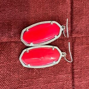 Kendra Scott dangle earrings - red stone in gold setting